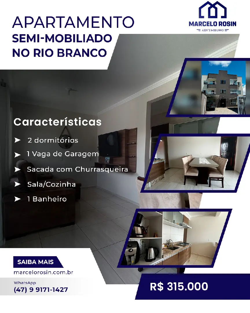 Apartamento 2 dormitórios no Rio Branco